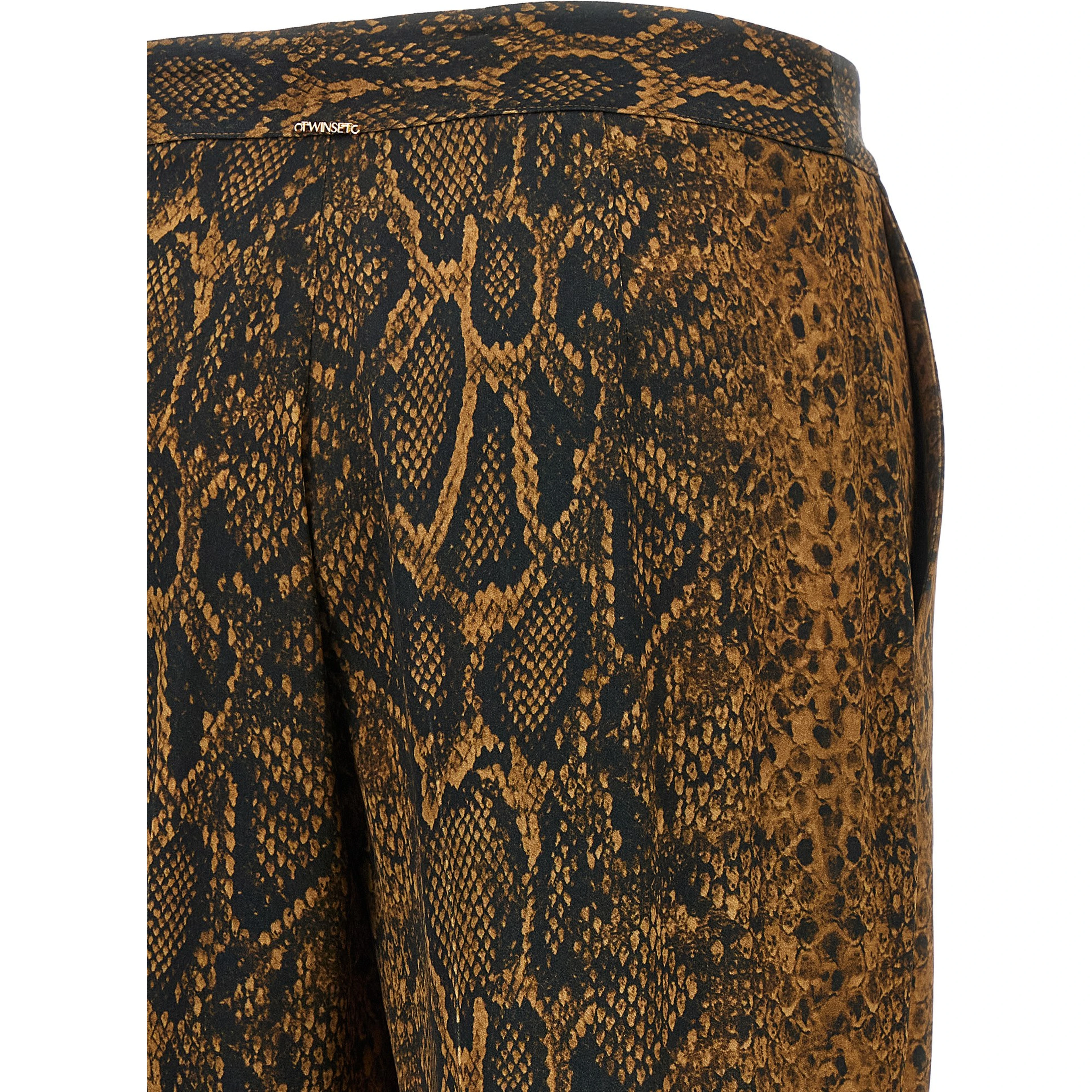 Brown Viscose Casual Pants