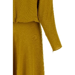 Bicolor Silk Midi Dress