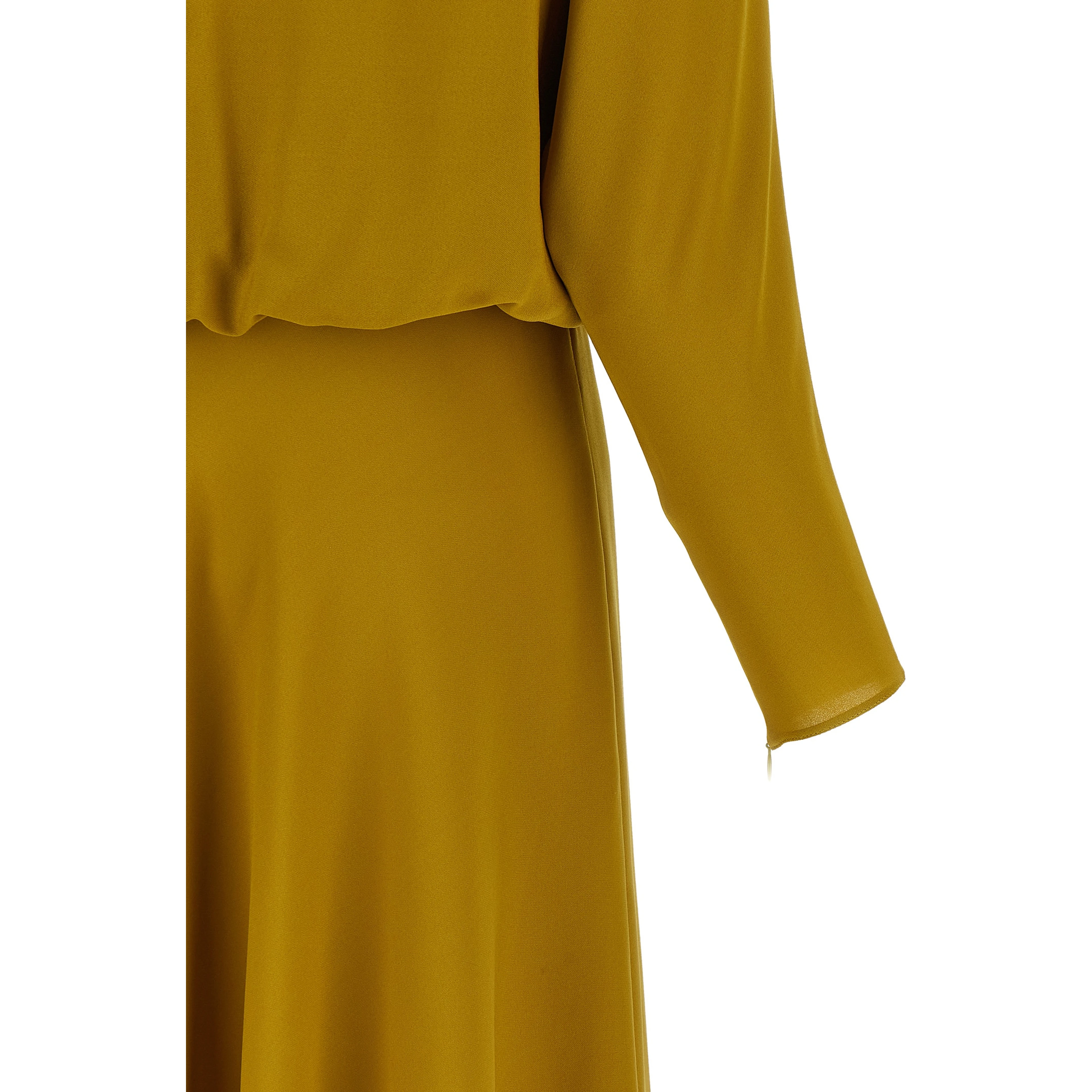 Bicolor Silk Midi Dress