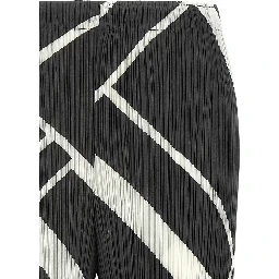 Gray Polyester Casual Pants
