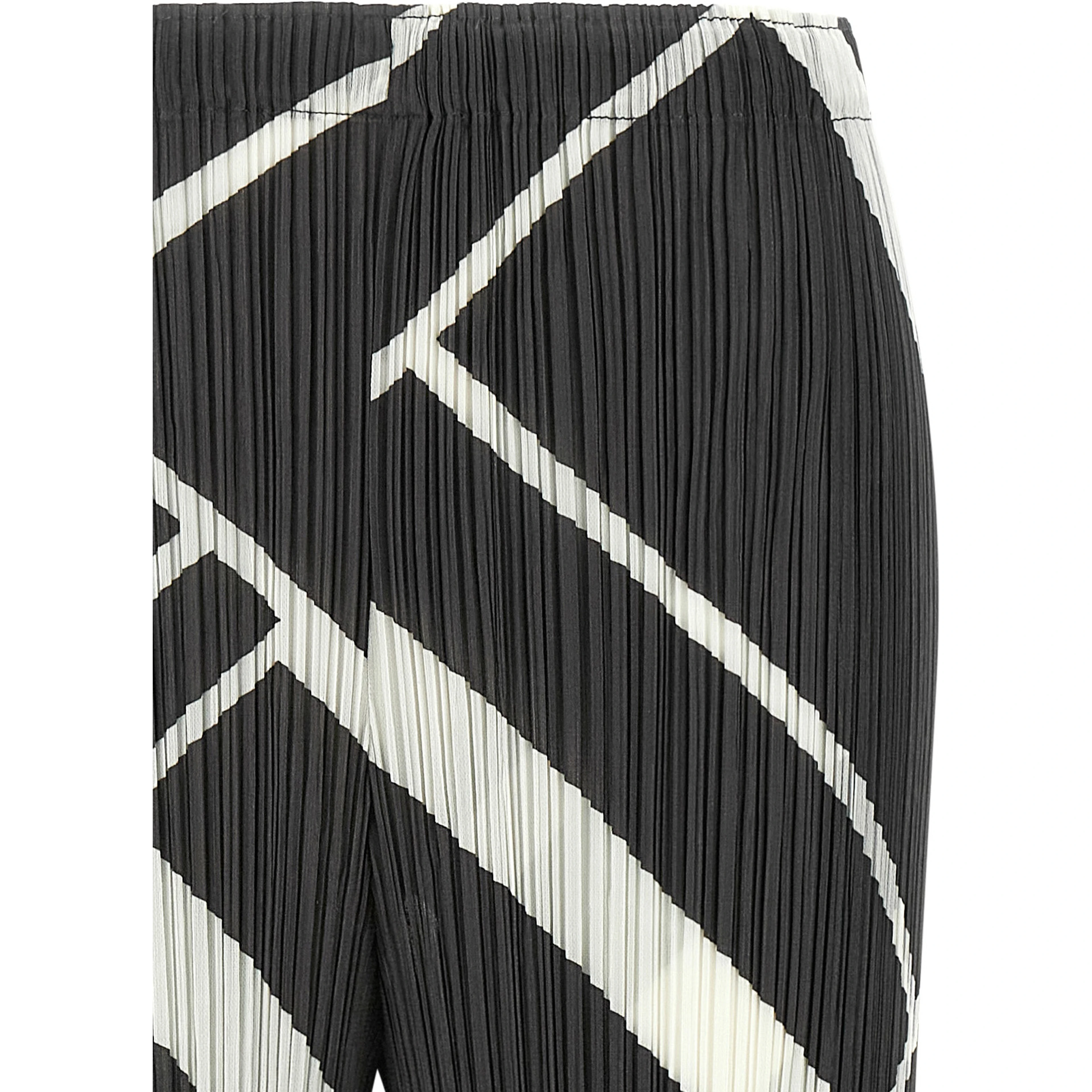 Gray Polyester Casual Pants