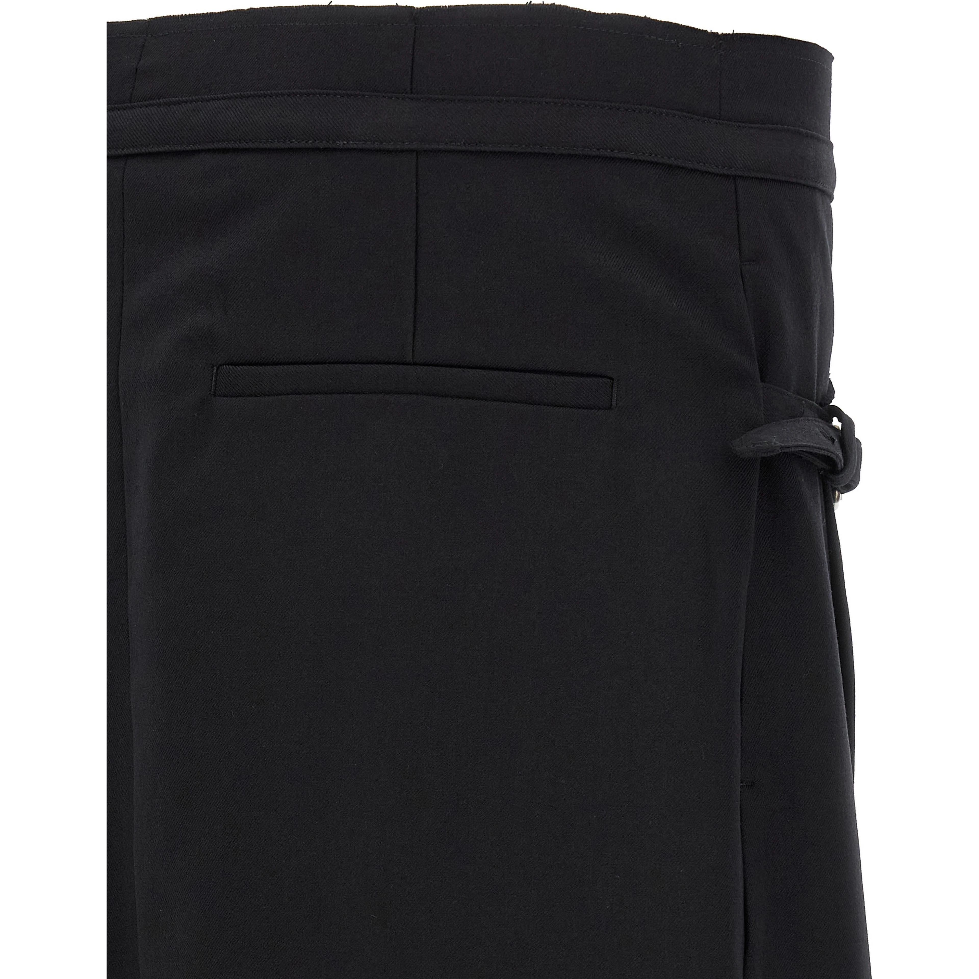Black Wool Long Skirt