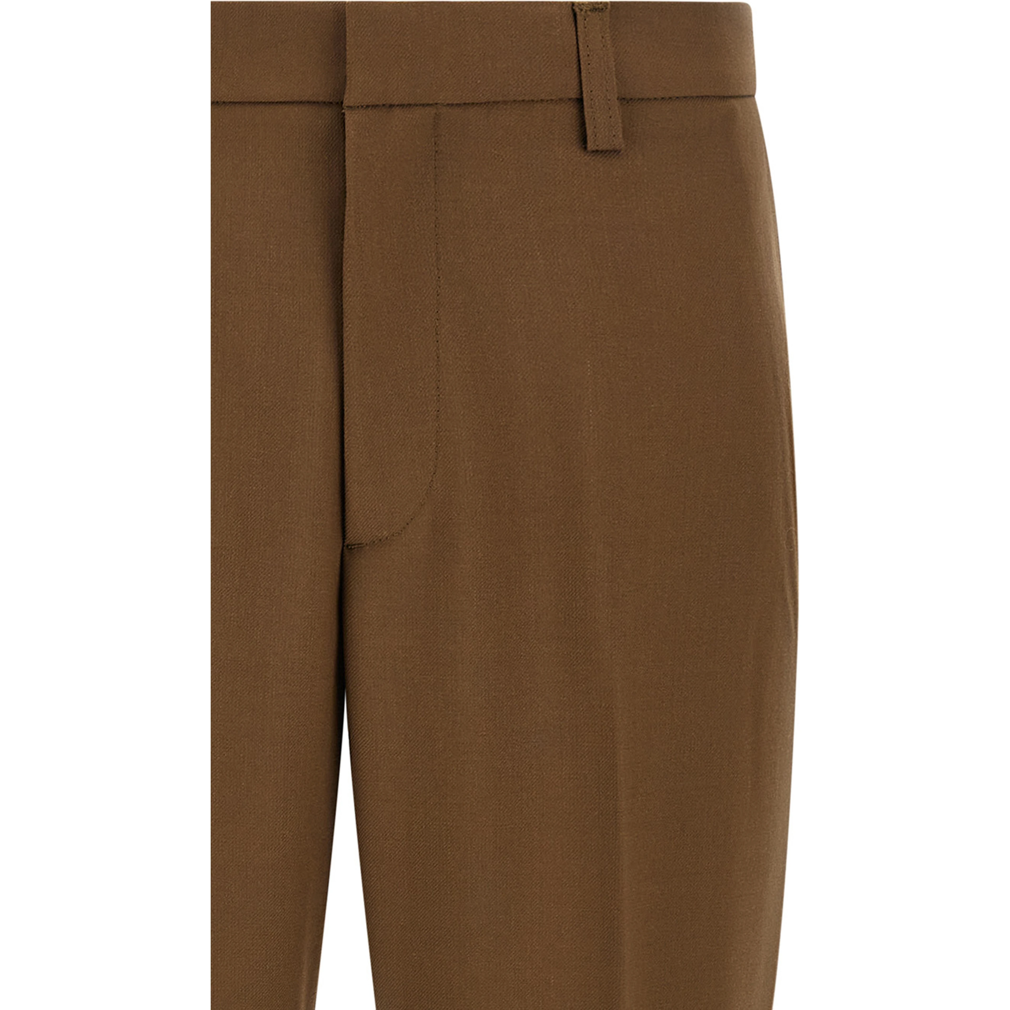 Brown Polyester Chino Pants