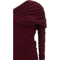 Bordeaux Merino Wool Long Dress