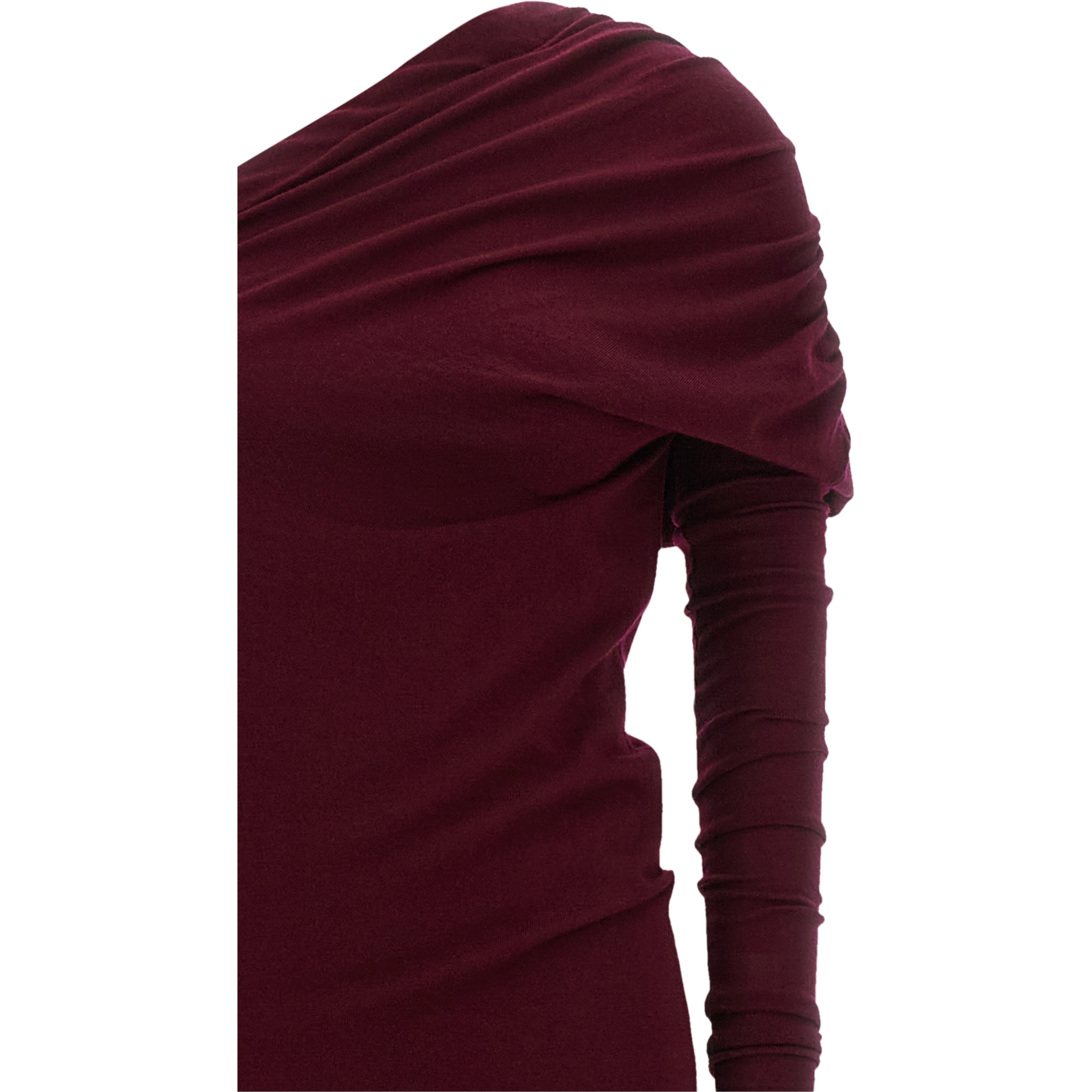 Bordeaux Merino Wool Long Dress