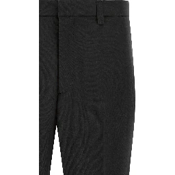 Black Polyester Chino Pants