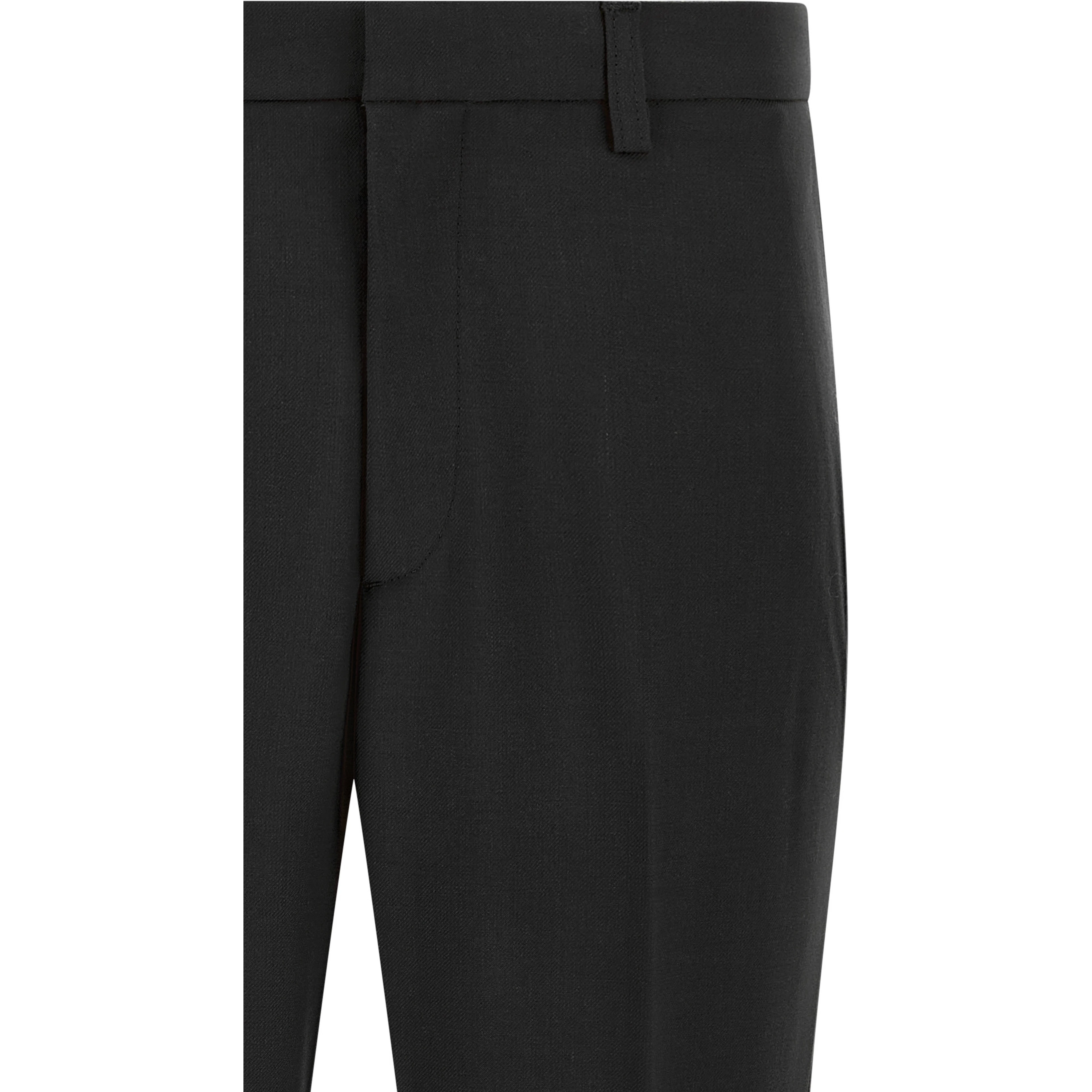 Black Polyester Chino Pants