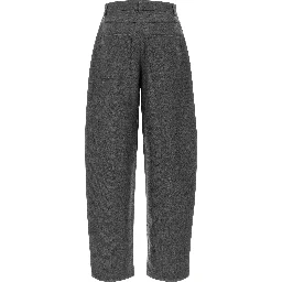 Gray Virgin Wool Casual Pants