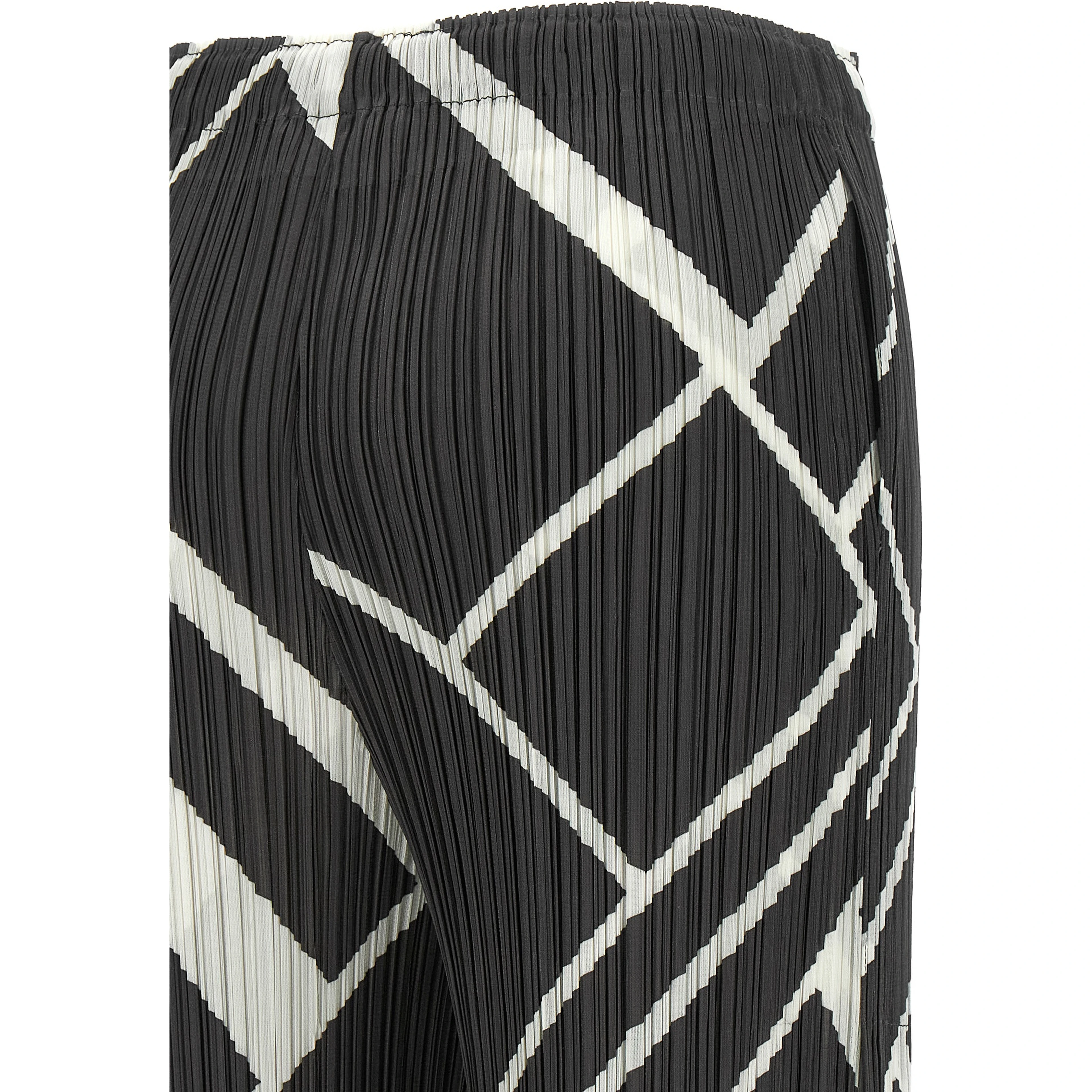 Gray Polyester Casual Pants