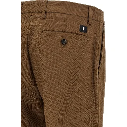 Brown Polyester Chino Pants