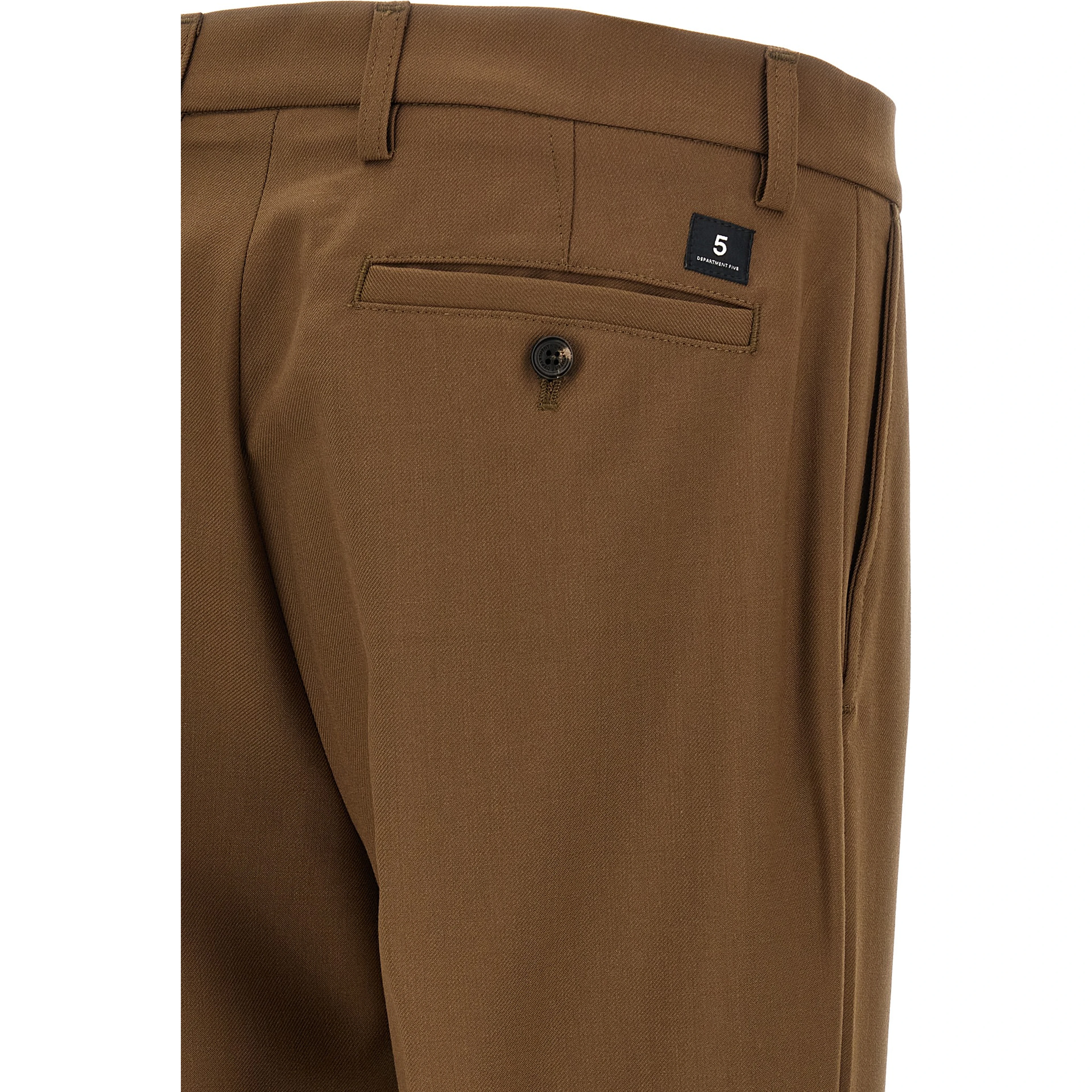 Brown Polyester Chino Pants