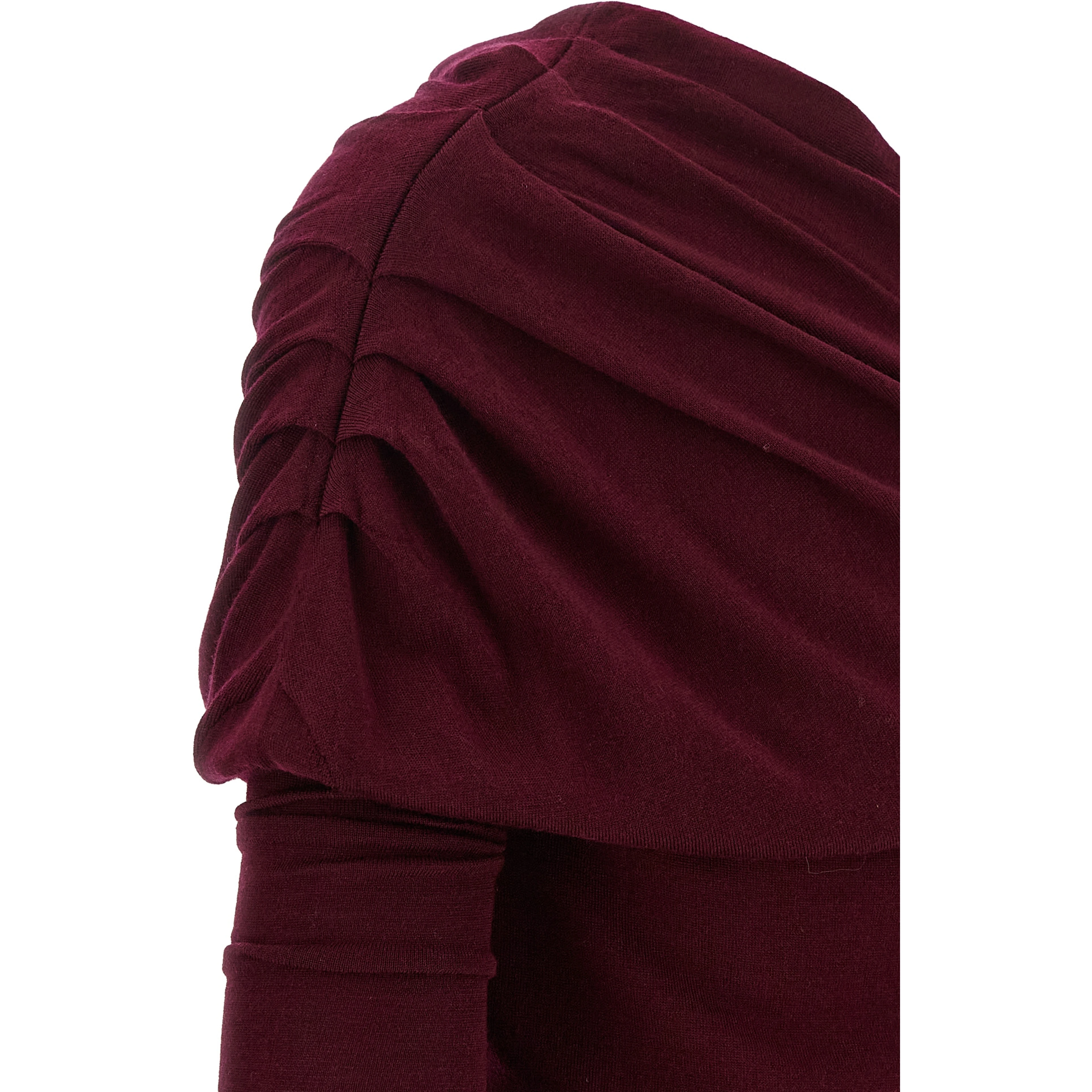 Bordeaux Merino Wool Long Dress