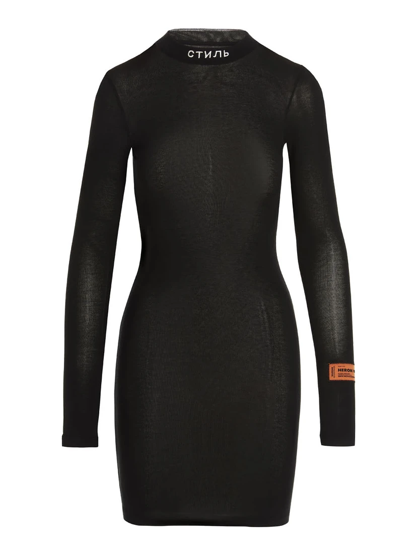 Black Polyester Short Dress