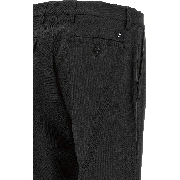 Black Polyester Chino Pants