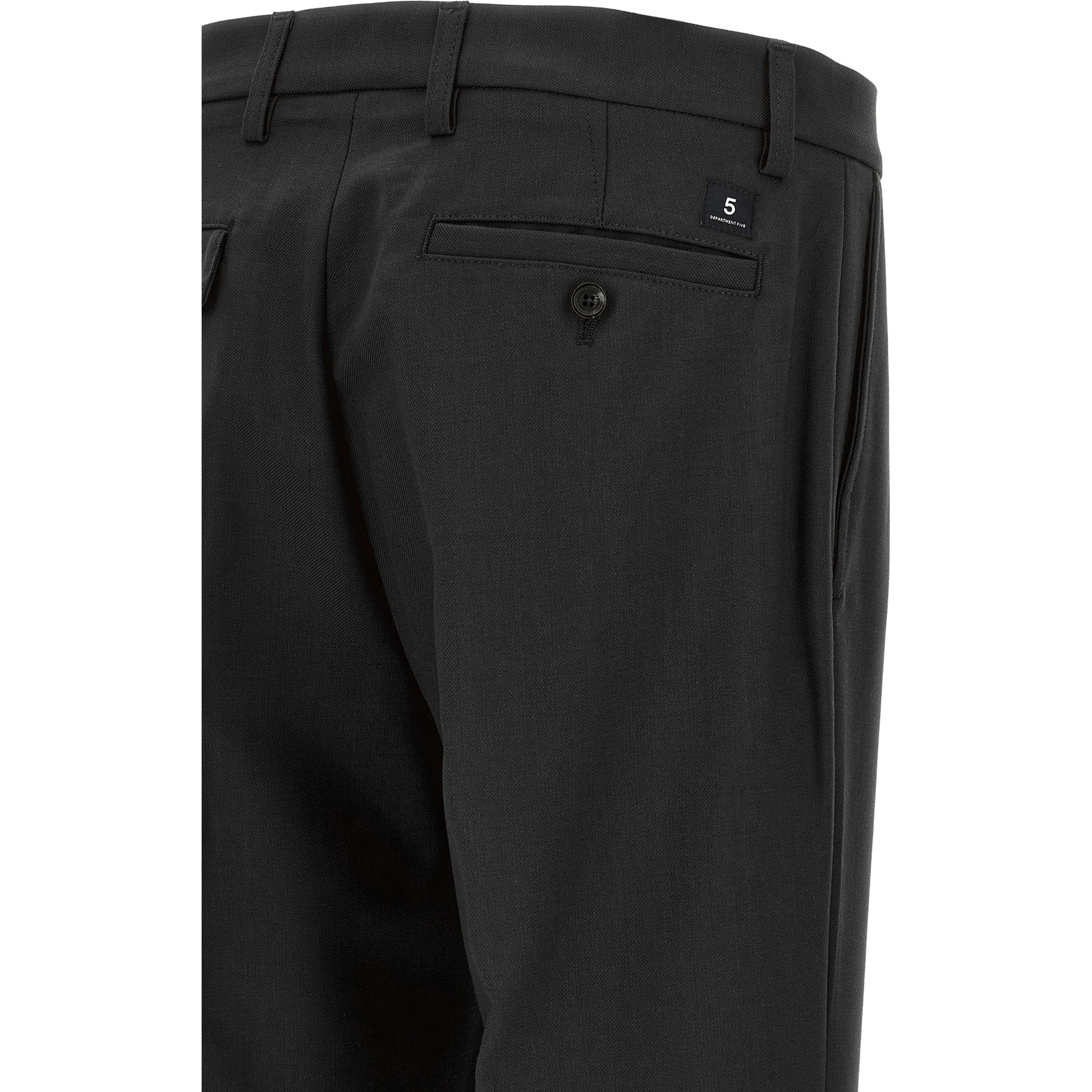 Black Polyester Chino Pants