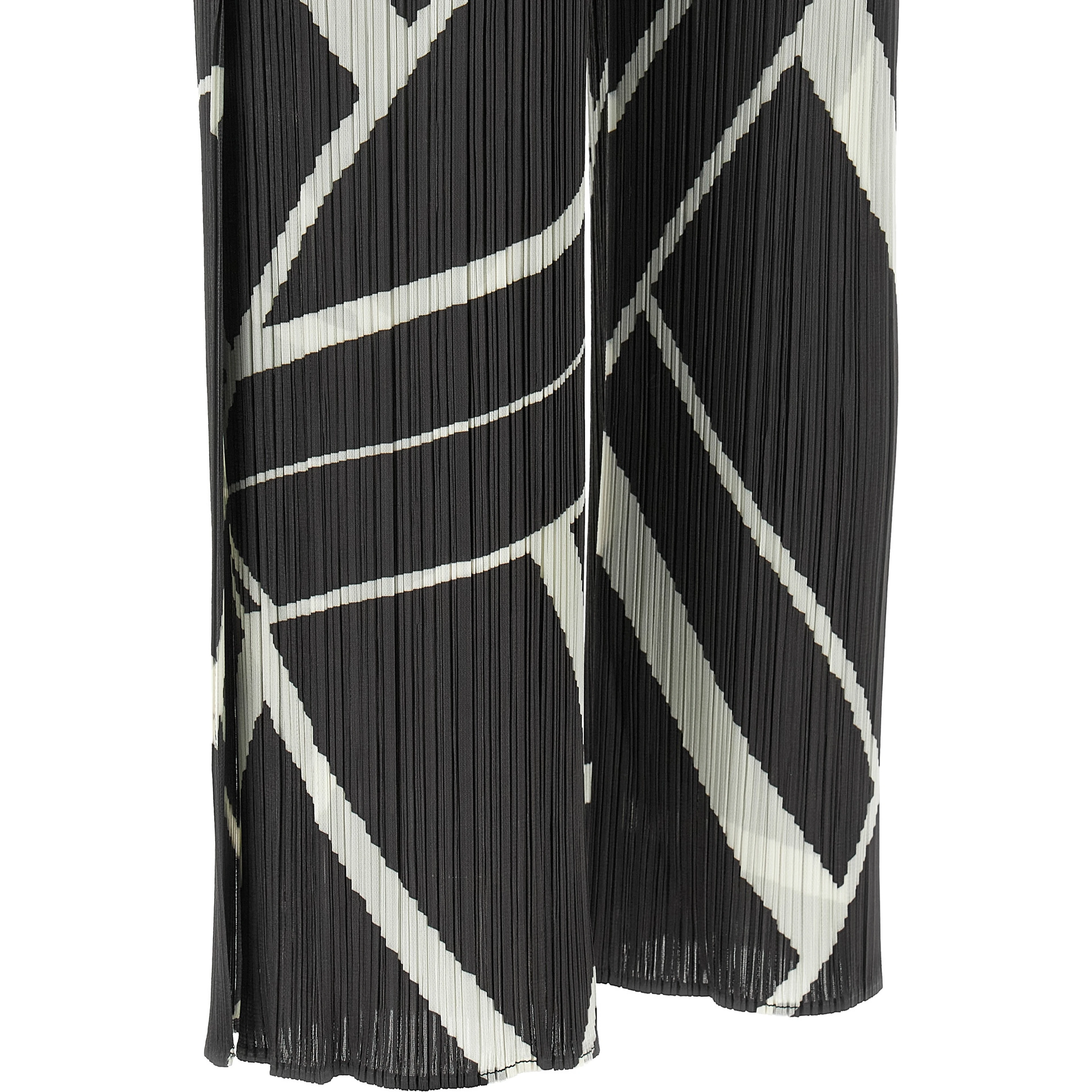Gray Polyester Casual Pants