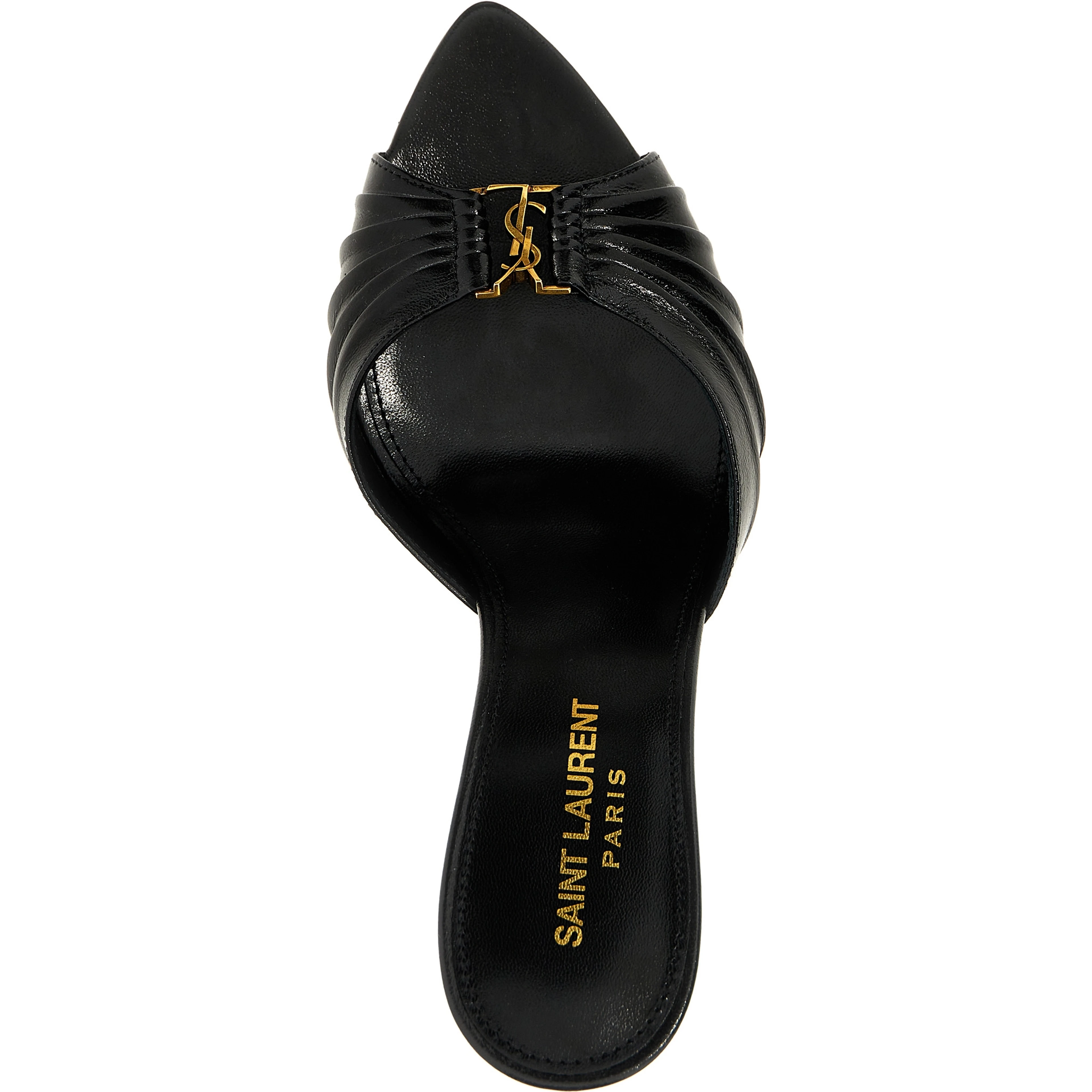 Black Lamb Leather Stiletto Heel Sandals
