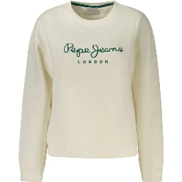 White Cotton Blend Women's Sweatshirt
