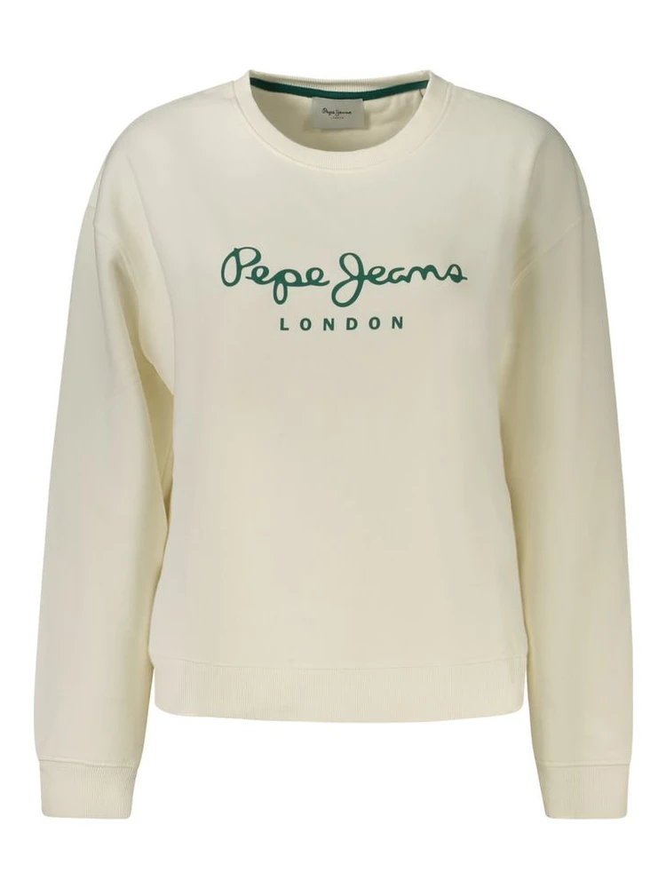 White Cotton Blend Women's Sweatshirt