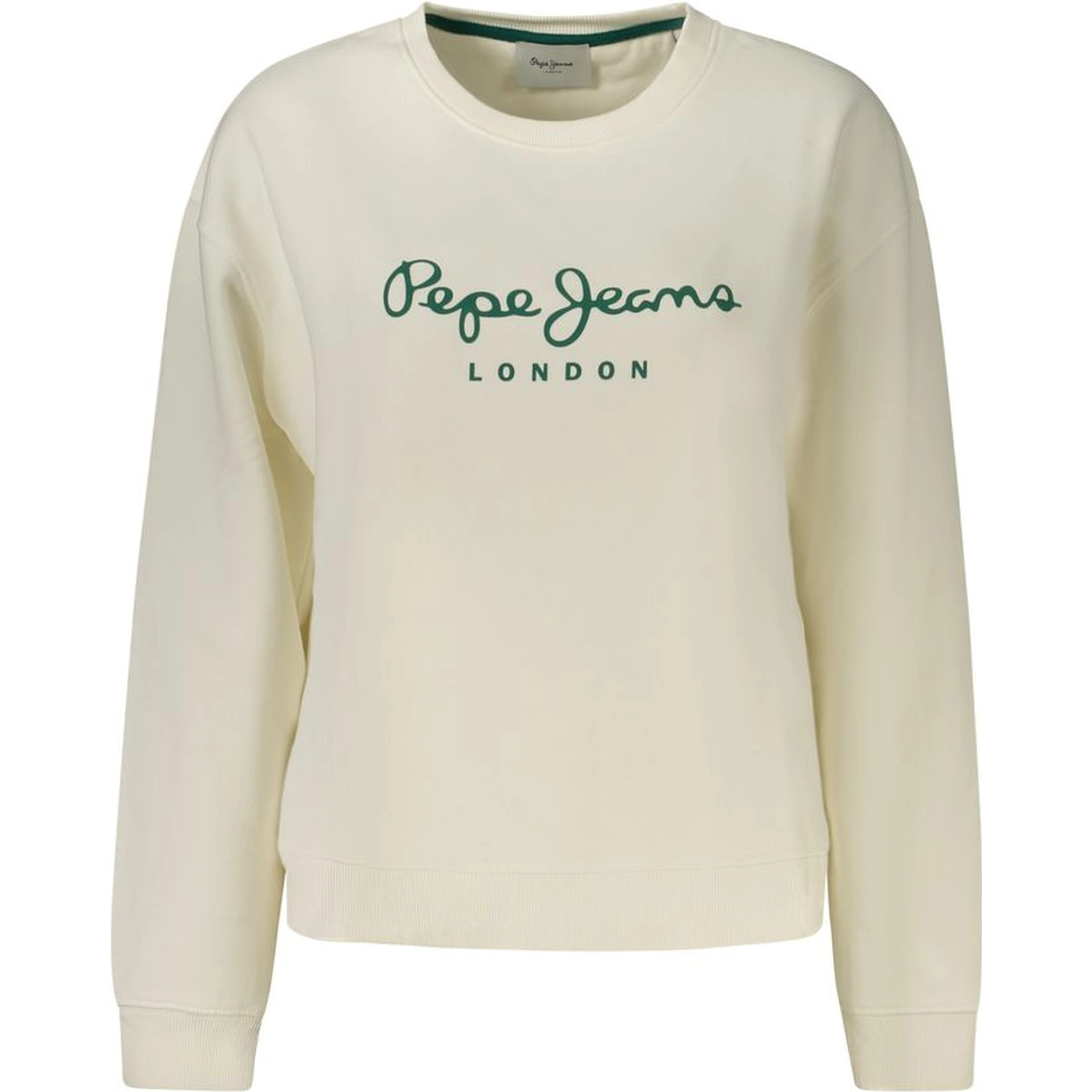 White Cotton Blend Women's Sweatshirt