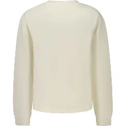 White Cotton Blend Women's Sweatshirt