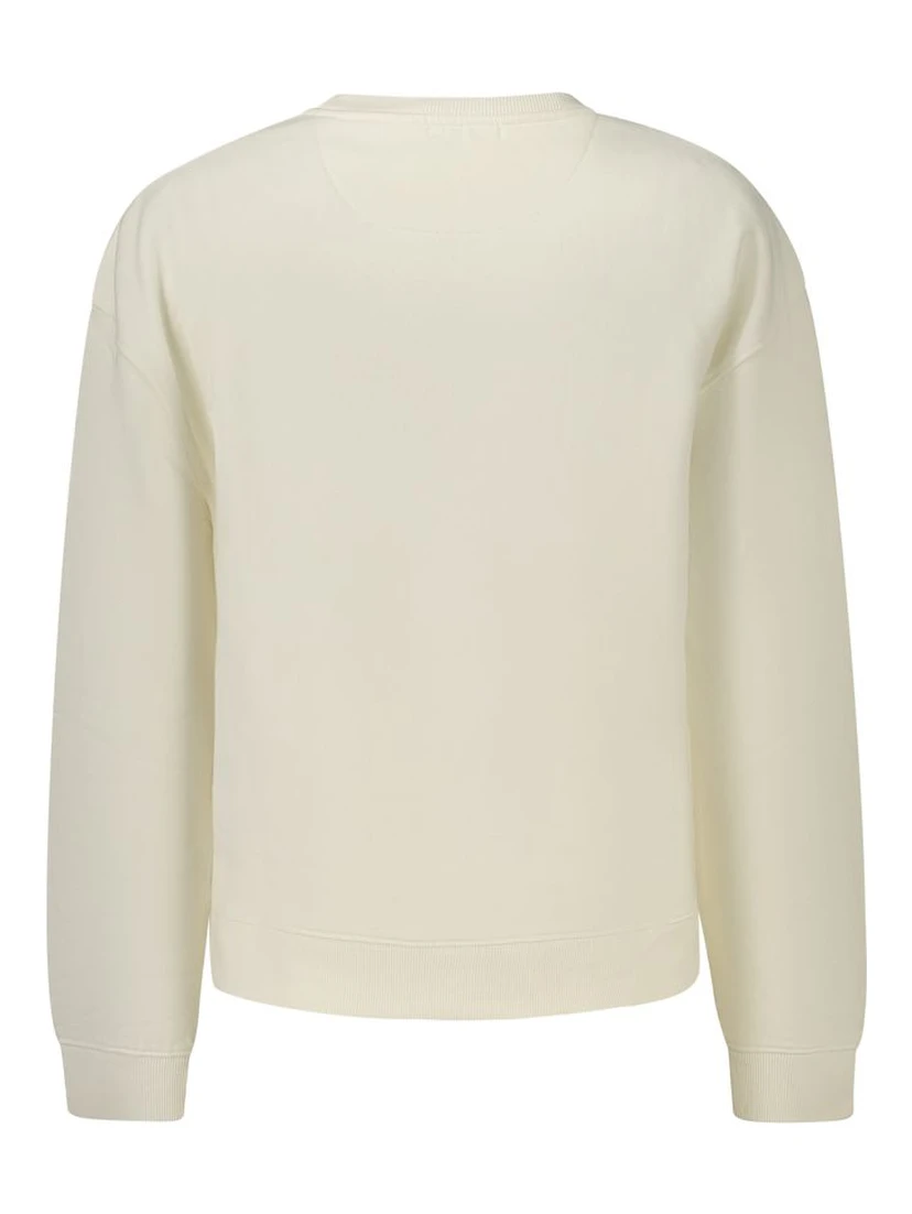 White Cotton Blend Women's Sweatshirt