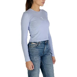 Blue Cotton Long Sleeve T-Shirt