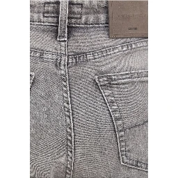 Gray Cotton Flared Jeans
