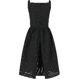 Black Polyester Midi Dress