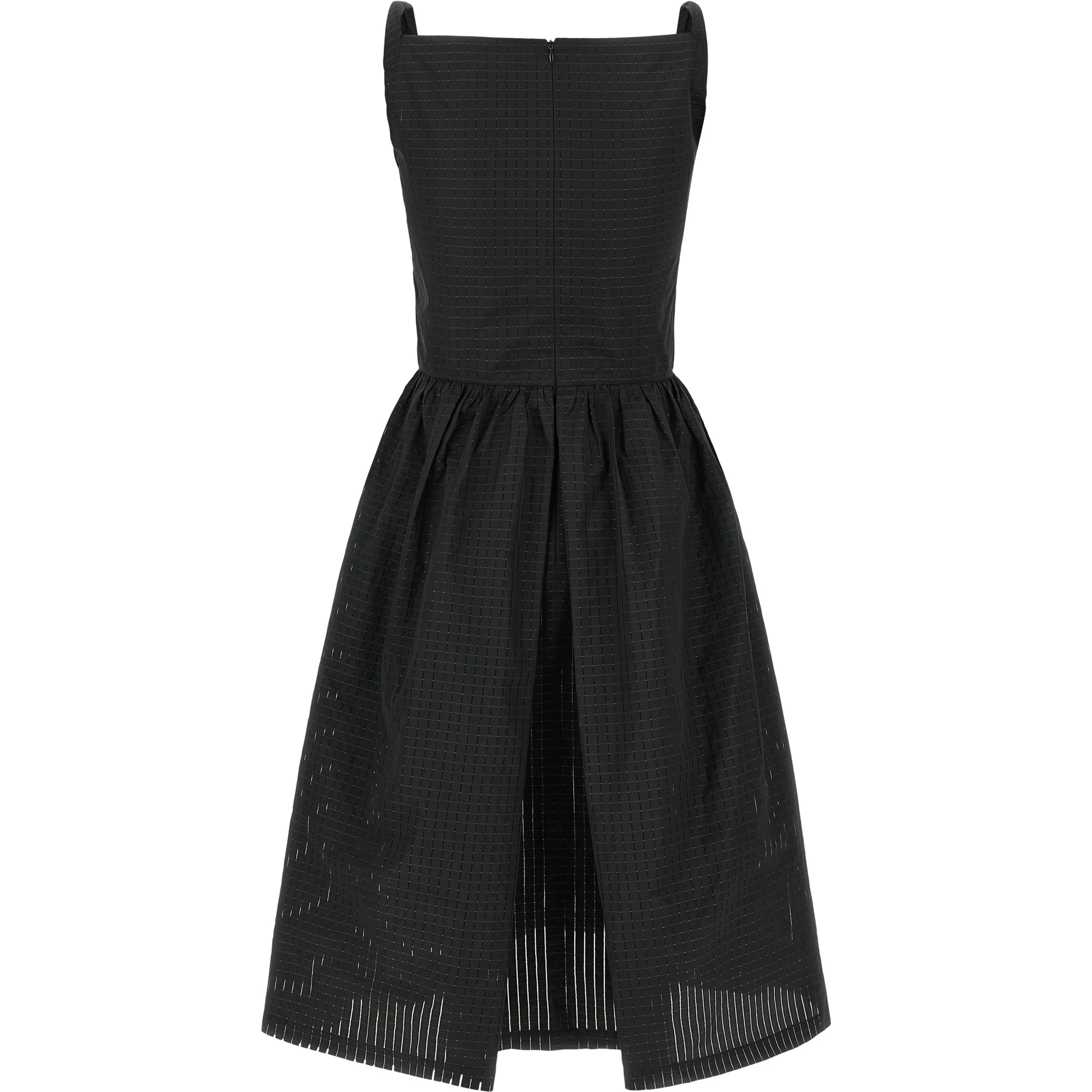 Black Polyester Midi Dress