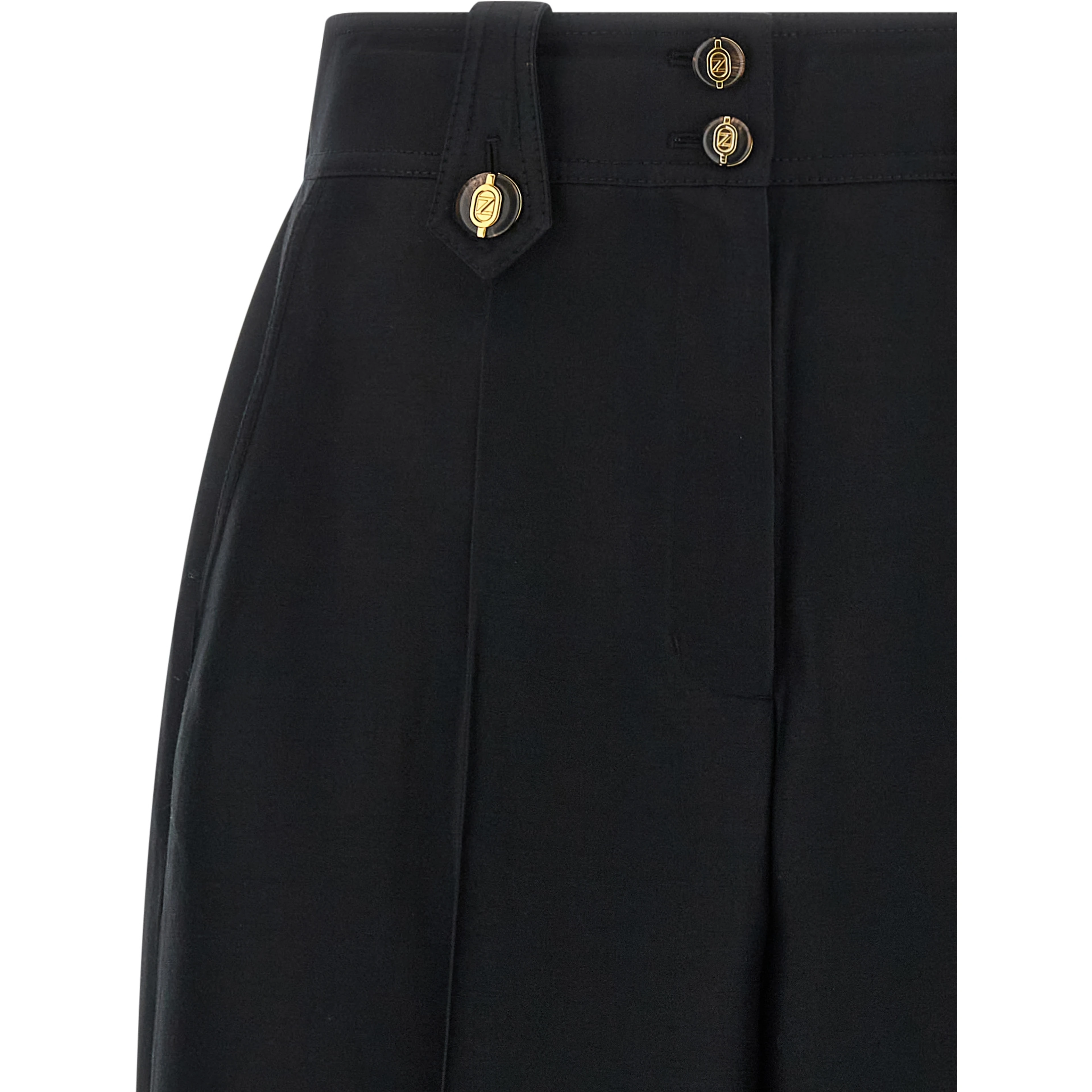 Black Wool Cropped Pants