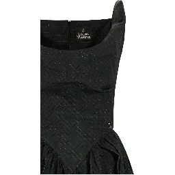 Black Polyester Midi Dress