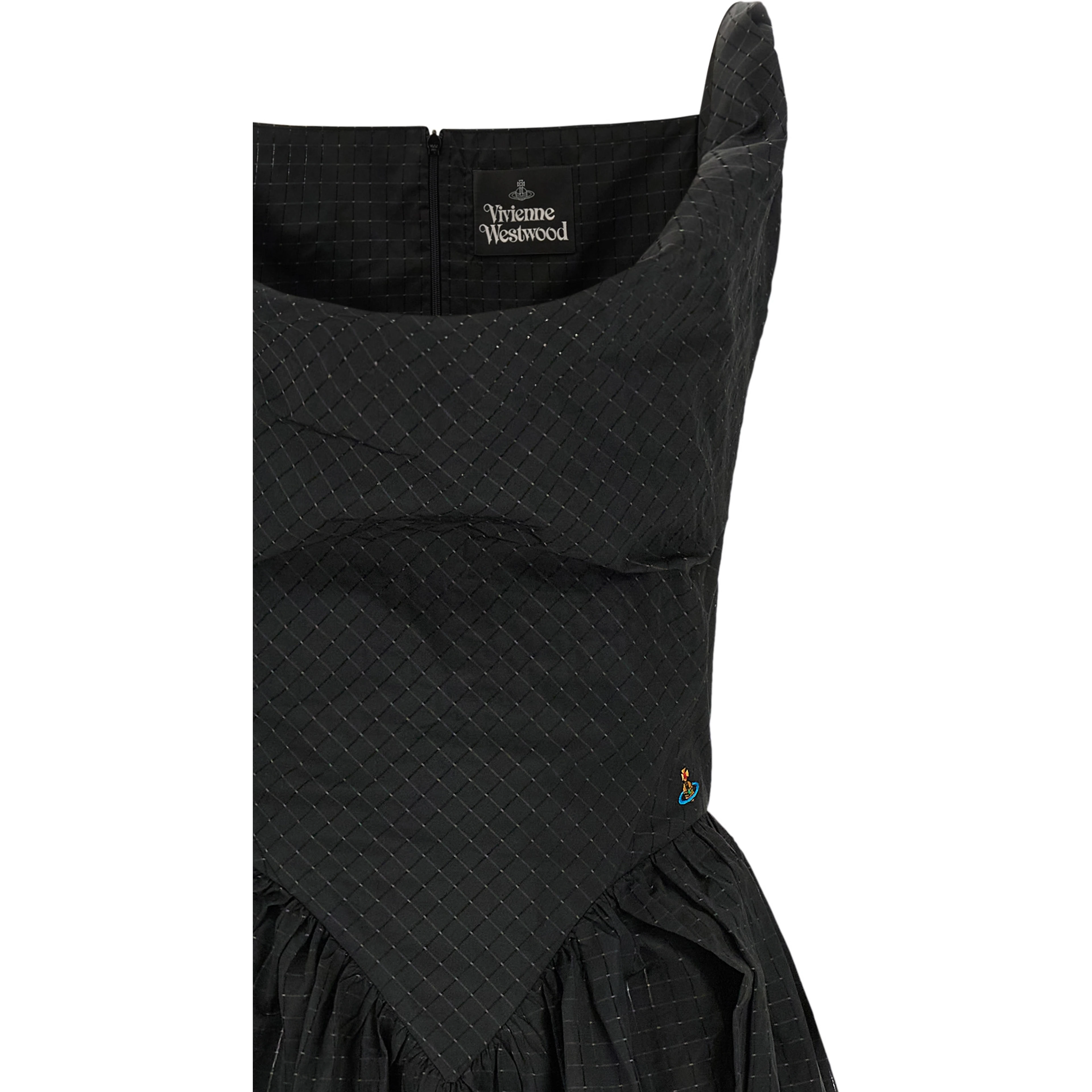Black Polyester Midi Dress