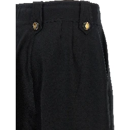 Black Wool Cropped Pants