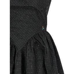 Black Polyester Midi Dress