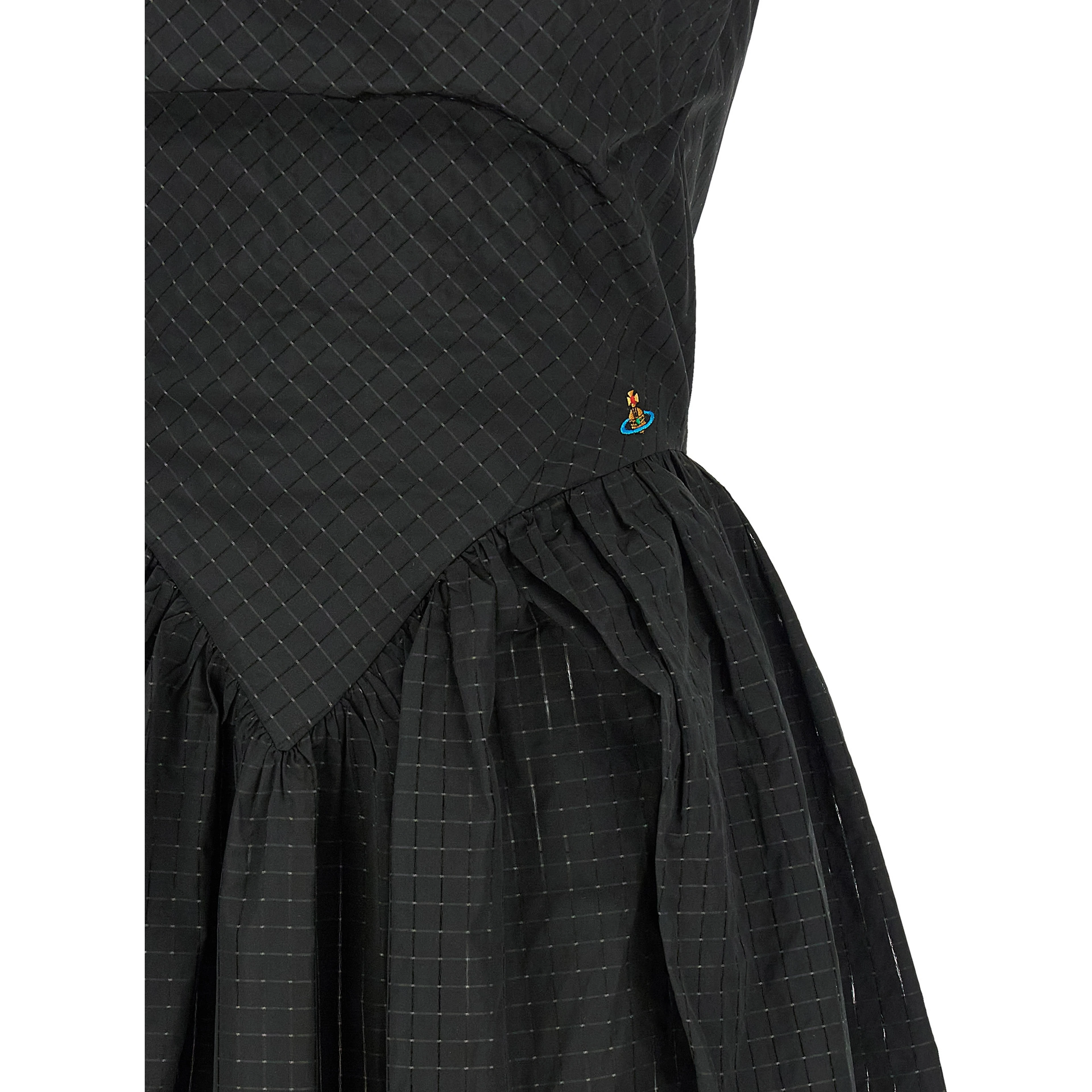 Black Polyester Midi Dress