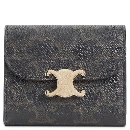 Celine Triomphe Small Flap Canvas Wallet
