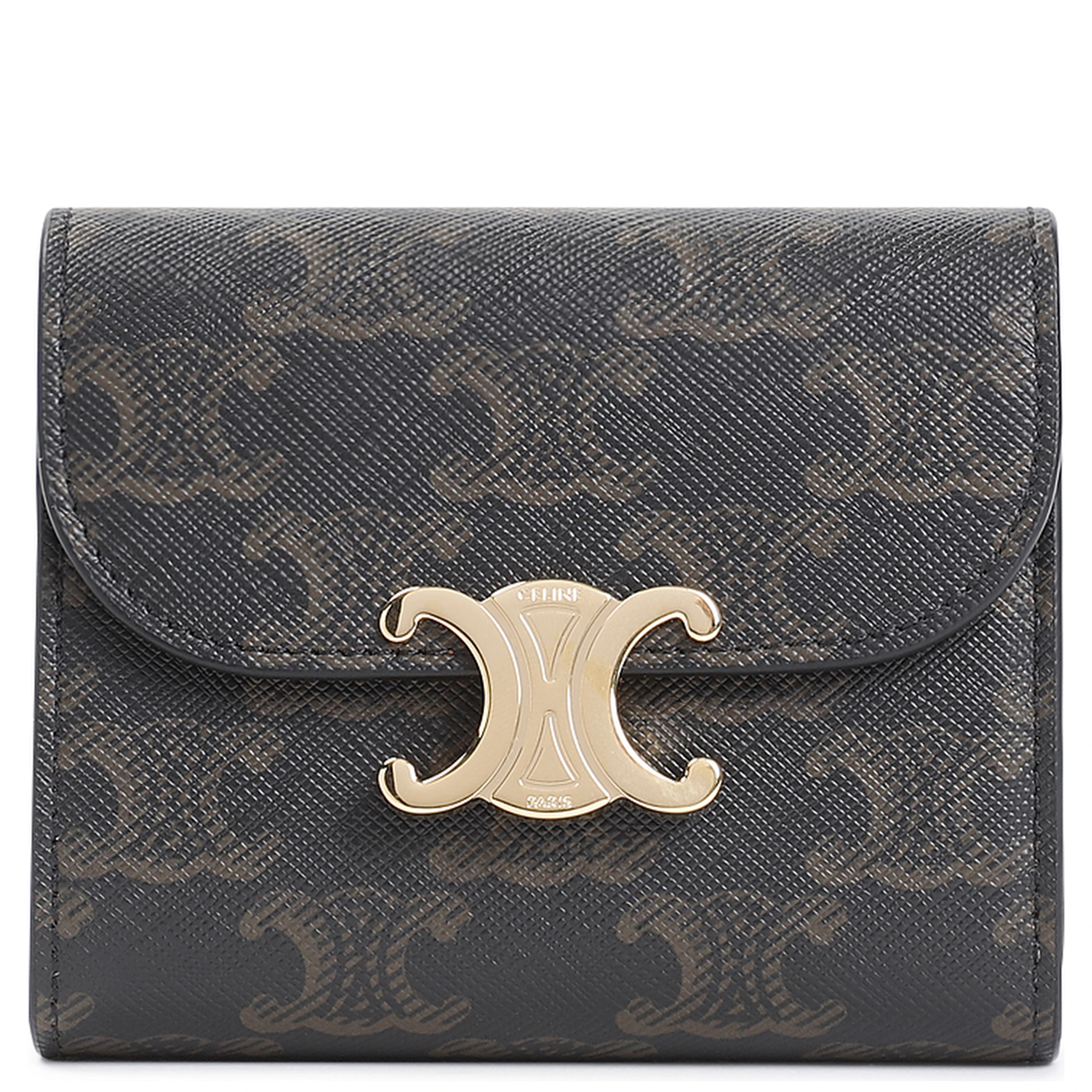 Celine Triomphe Small Flap Canvas Wallet
