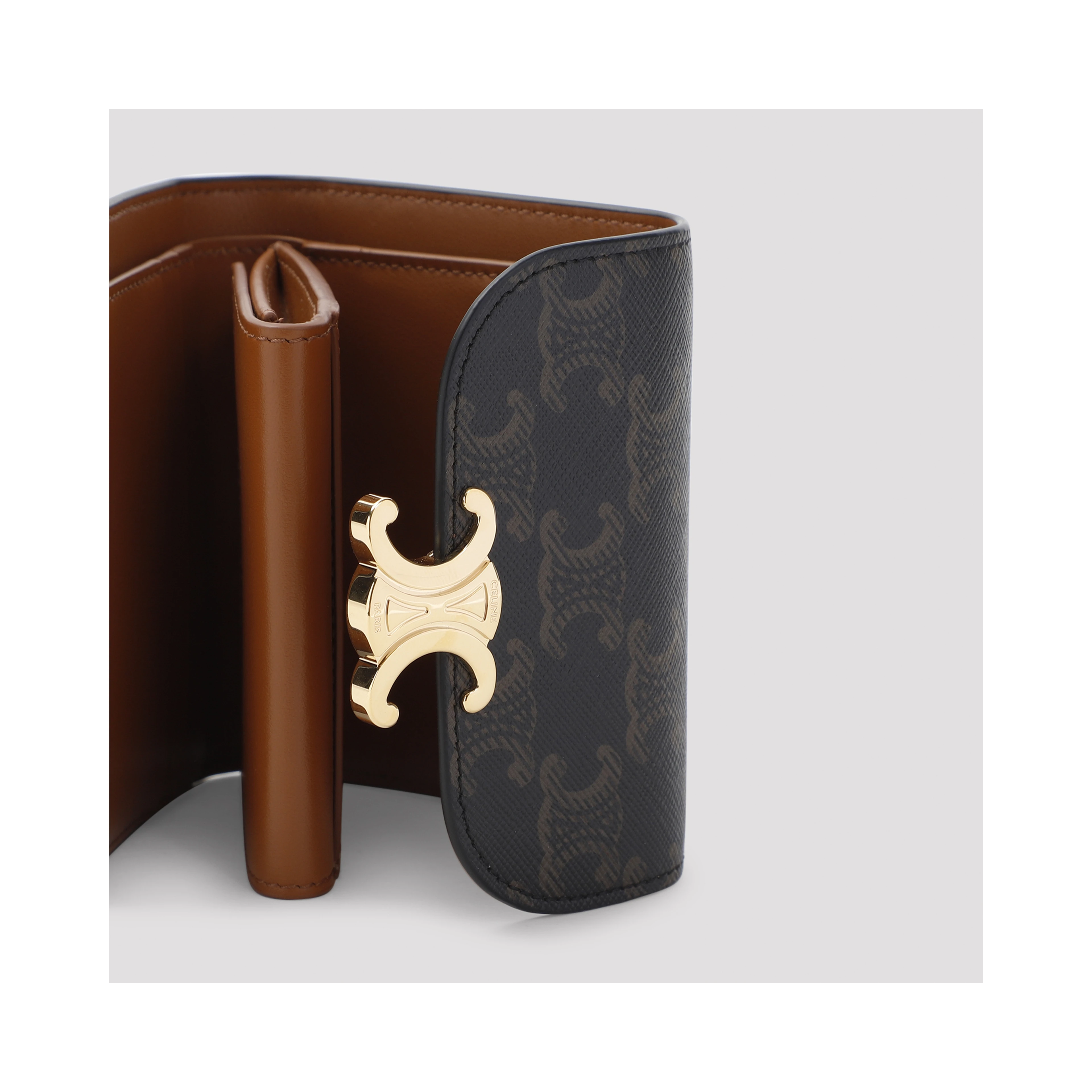 Celine Triomphe Small Flap Canvas Wallet
