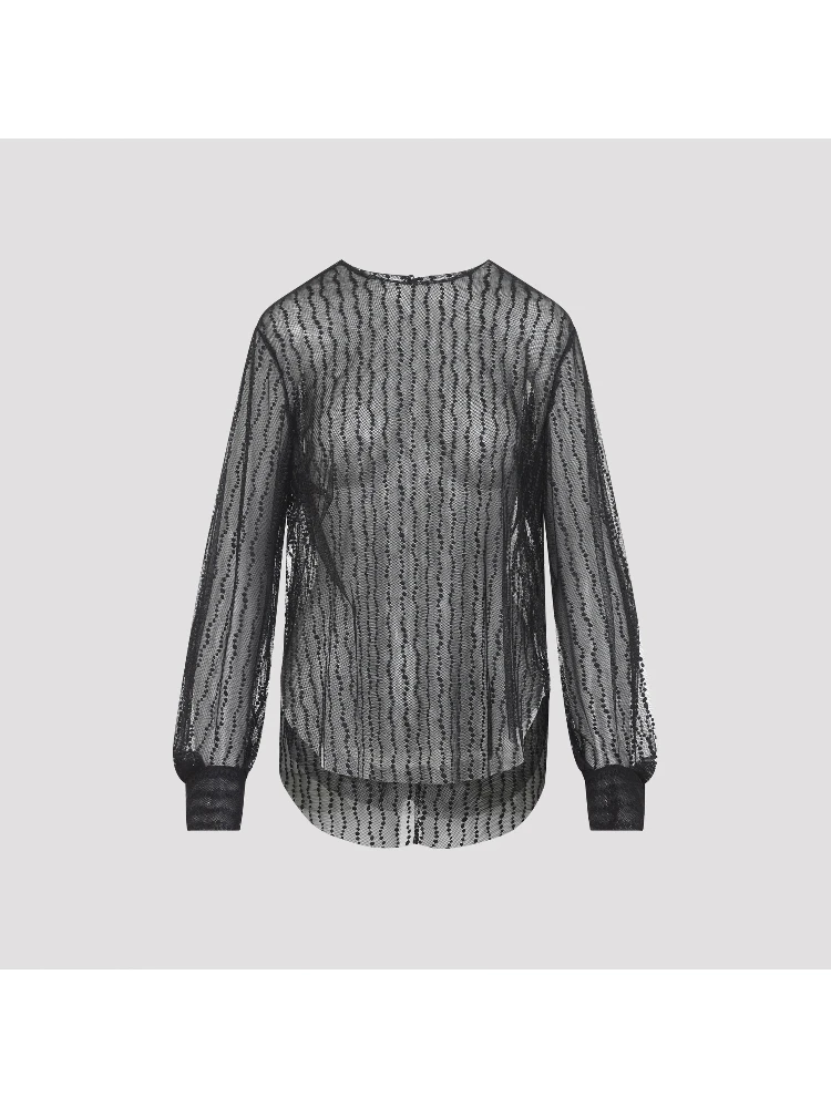 Alberta Ferretti Tulle Blouse