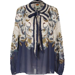 GOLDEN NATURE NAVY BLUE BLOUSE