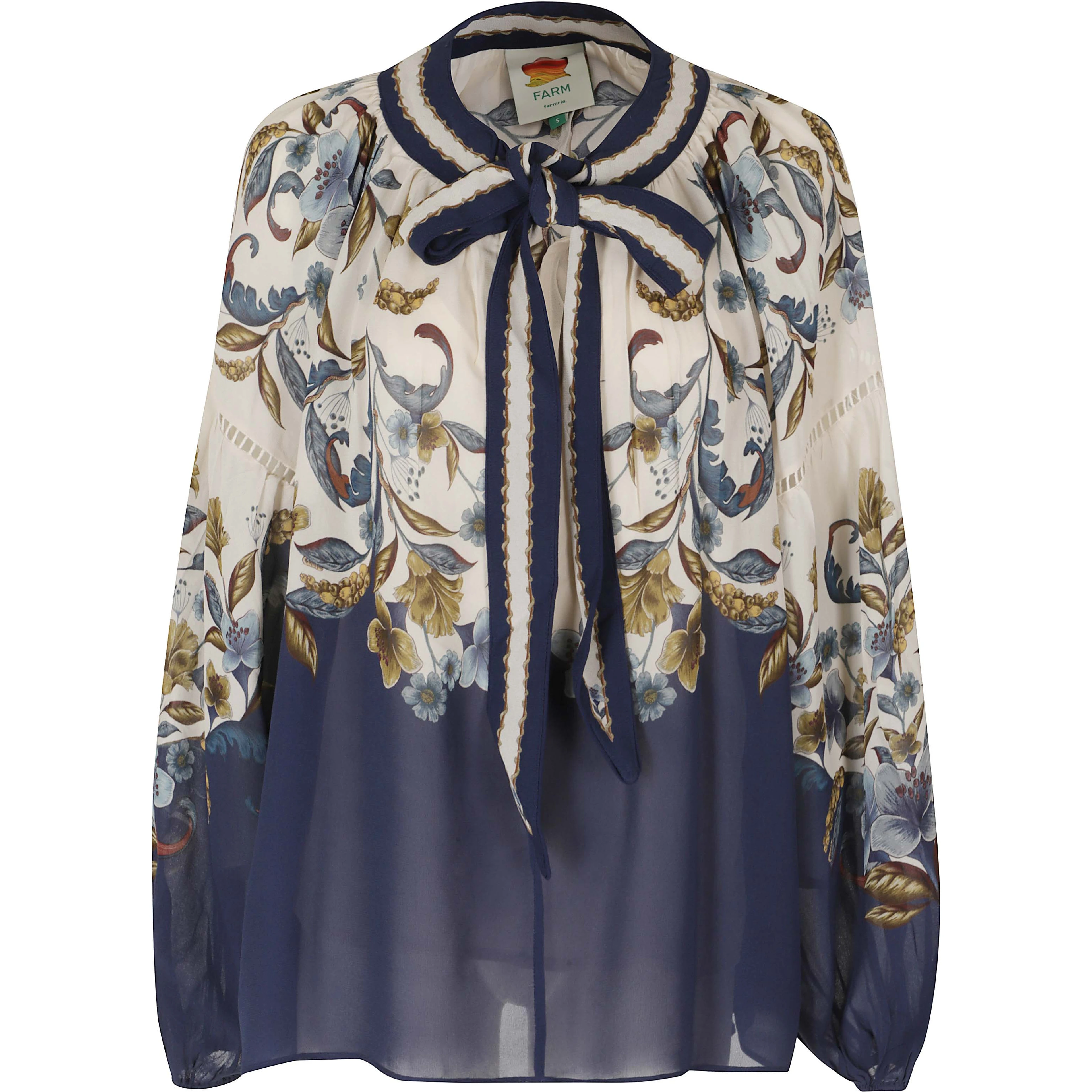 GOLDEN NATURE NAVY BLUE BLOUSE