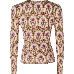 GARDEN MEDAL MULTICOLOR JERSEY LONG SLEEVE BLOUSE