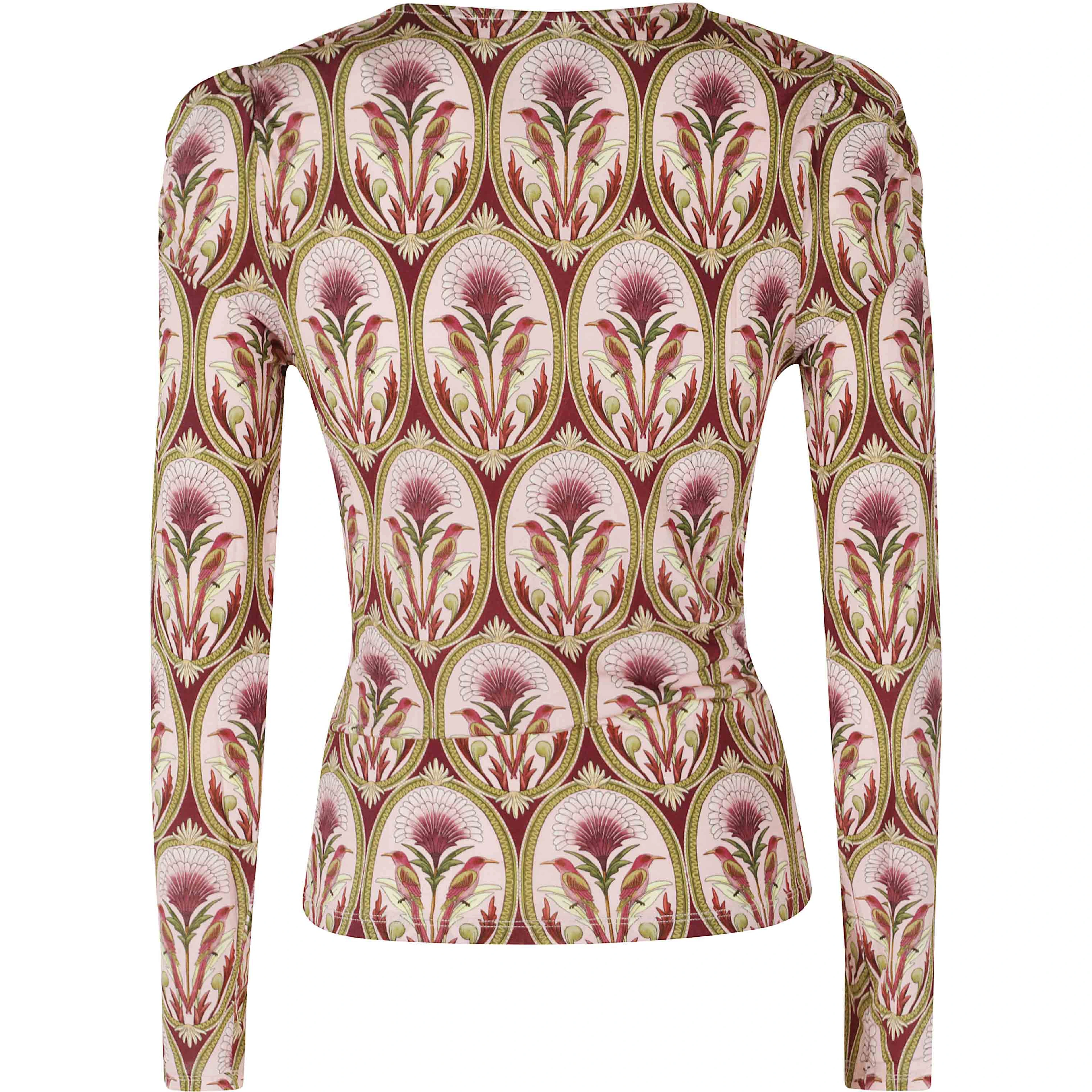 GARDEN MEDAL MULTICOLOR JERSEY LONG SLEEVE BLOUSE