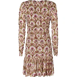 GARDEN MEDAL MULTICOLOR LONG SLEEVE MINI DRESS