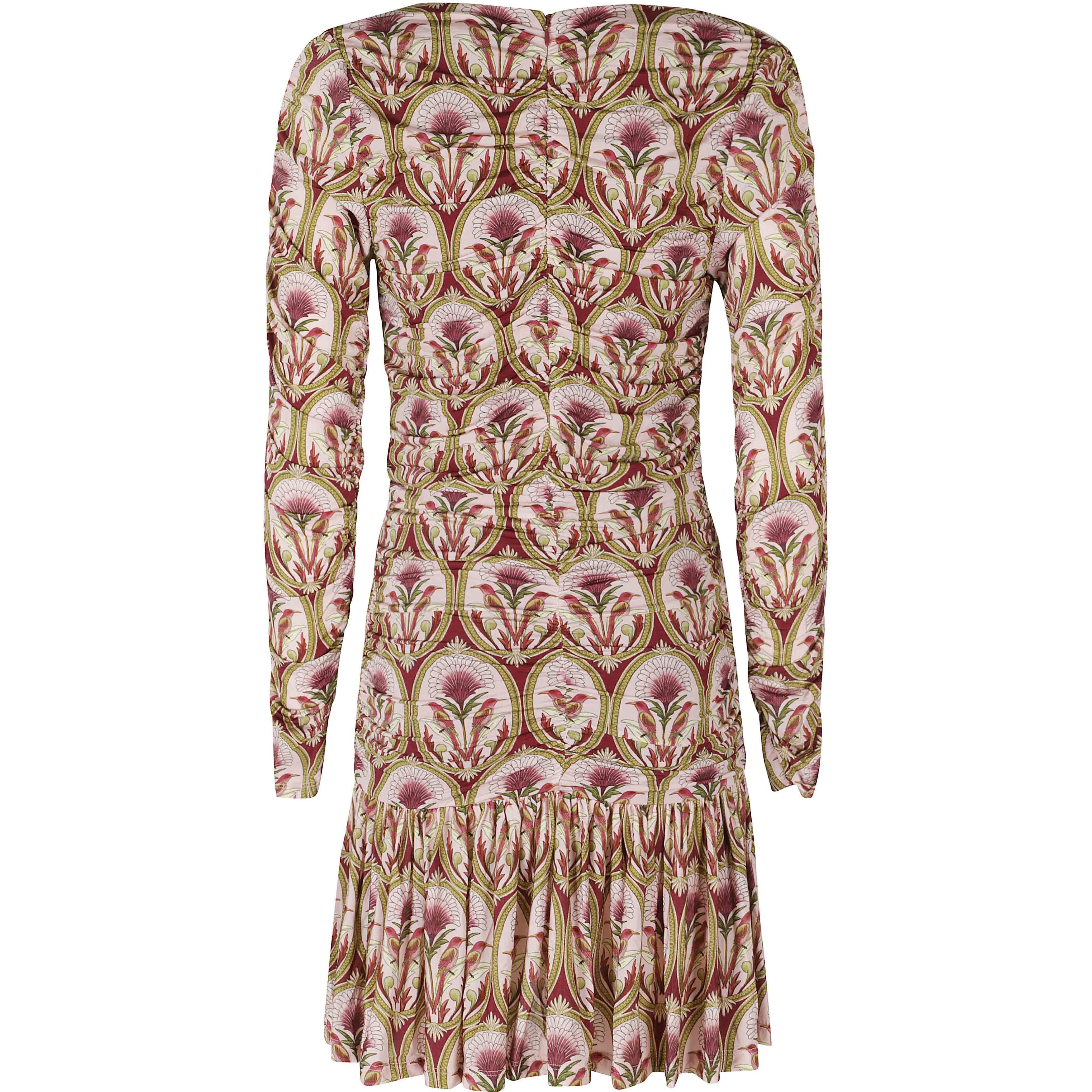 GARDEN MEDAL MULTICOLOR LONG SLEEVE MINI DRESS