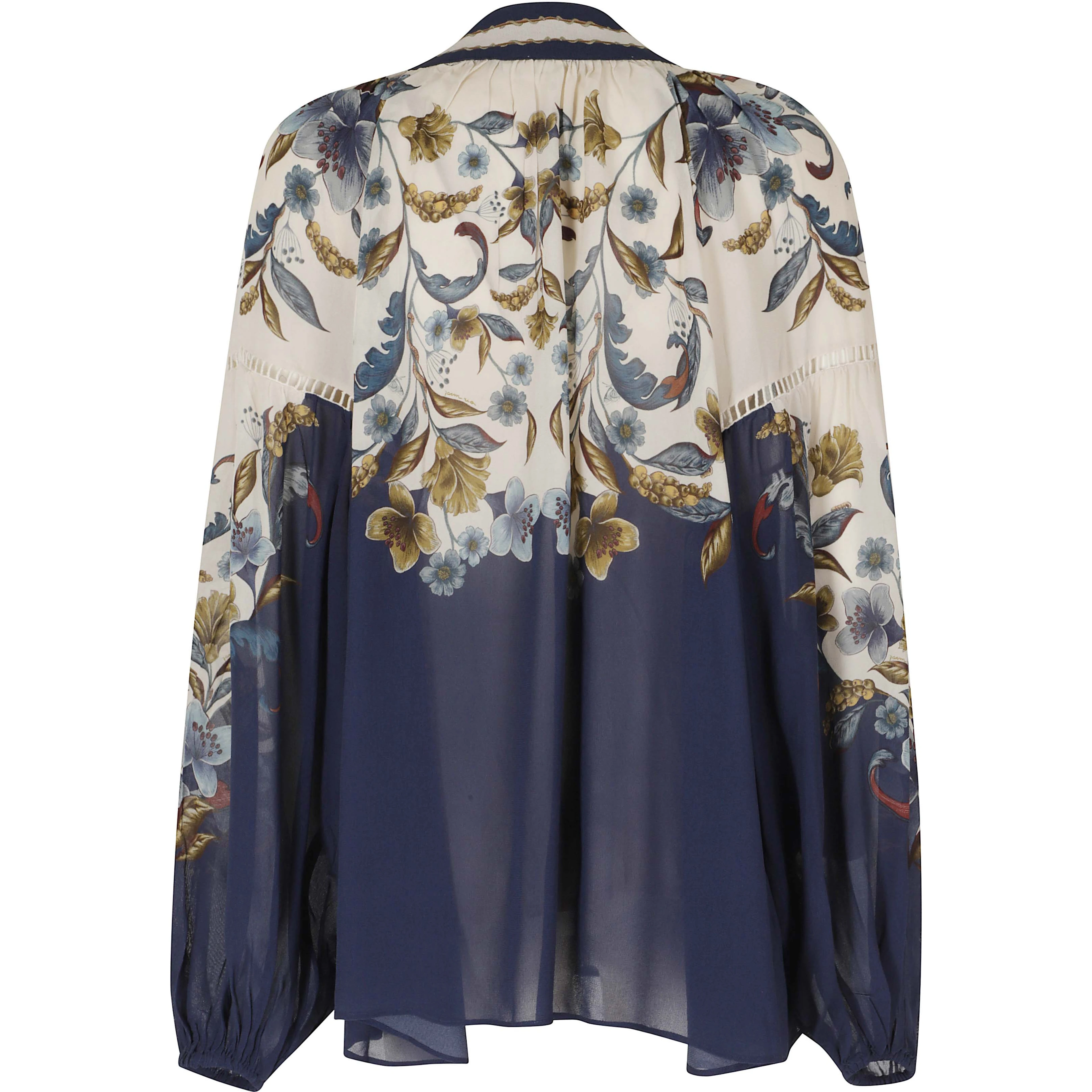 GOLDEN NATURE NAVY BLUE BLOUSE