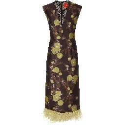 SLEEK DRESS WITH FEATHERS