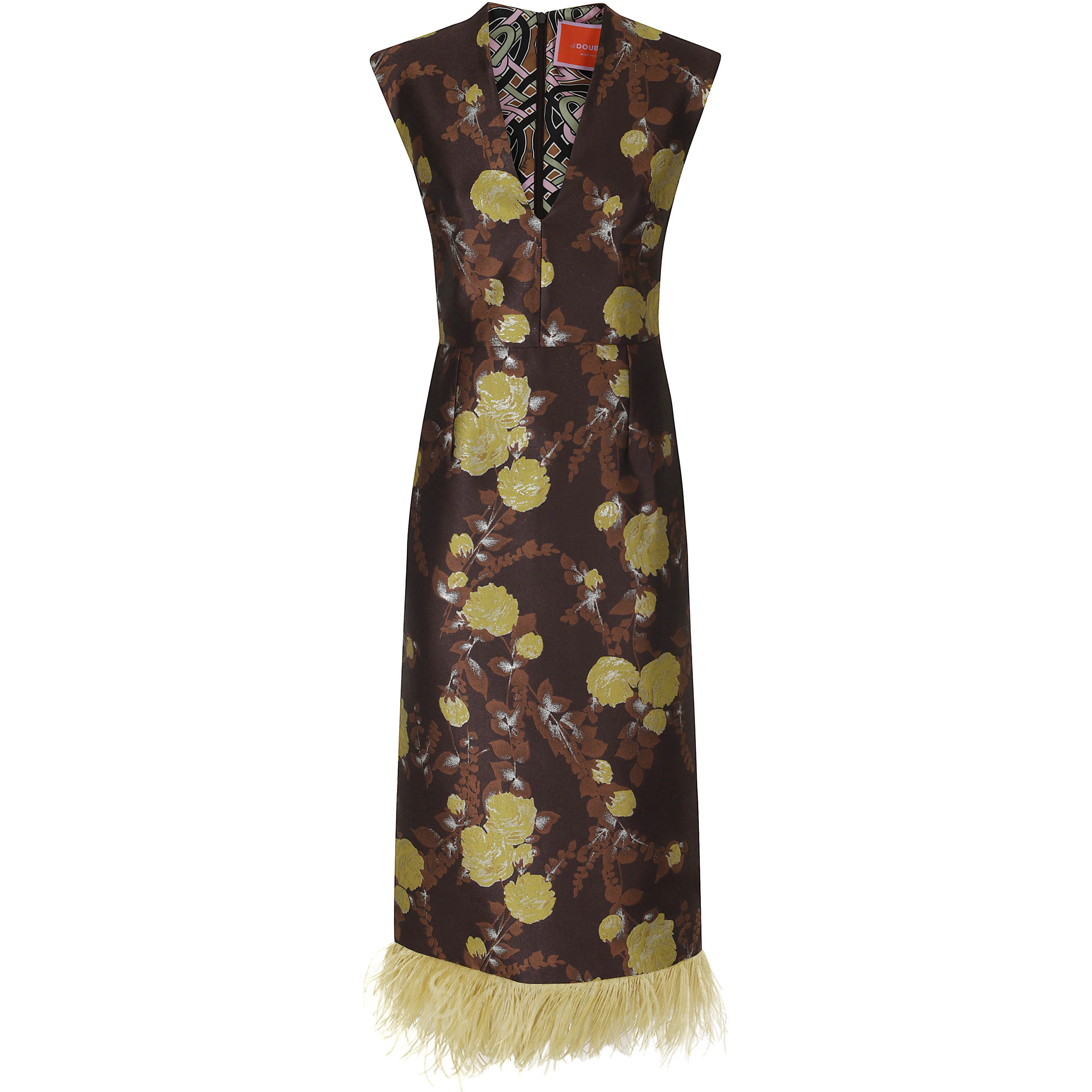 SLEEK DRESS WITH FEATHERS