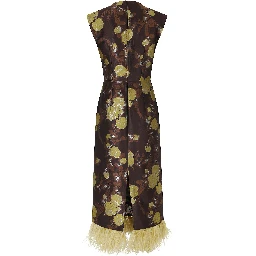 SLEEK DRESS WITH FEATHERS